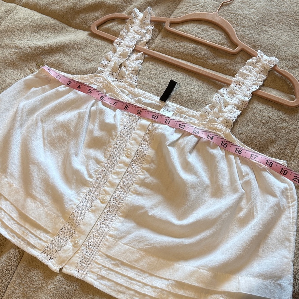 H&M White Lace-Trim Button Front Camisole - Picture 8 of 10